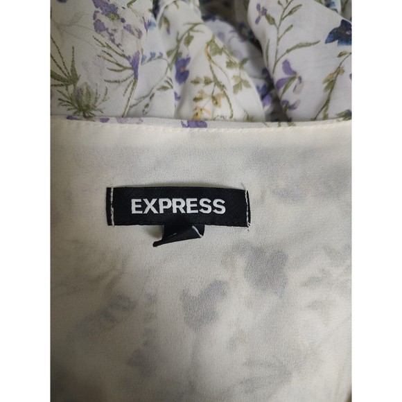 EXPRESS FLORAL SMOCKED WAIST TIERED RUFFLE MINI DRESS SZ XL - Picture 10 of 11
